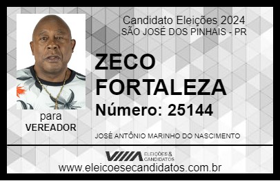 Candidato ZECO FORTALEZA 2024 - SÃO JOSÉ DOS PINHAIS - Eleições