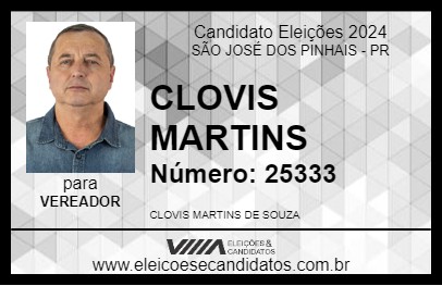 Candidato CLOVIS MARTINS 2024 - SÃO JOSÉ DOS PINHAIS - Eleições