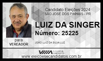 Candidato LUIZ DA SINGER 2024 - SÃO JOSÉ DOS PINHAIS - Eleições