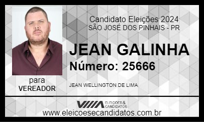 Candidato JEAN GALINHA 2024 - SÃO JOSÉ DOS PINHAIS - Eleições