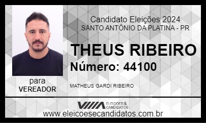 Candidato THEUS RIBEIRO 2024 - SANTO ANTÔNIO DA PLATINA - Eleições