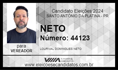 Candidato NETO 2024 - SANTO ANTÔNIO DA PLATINA - Eleições