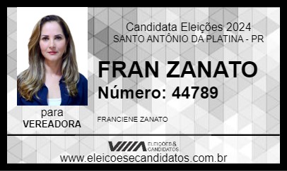 Candidato FRAN ZANATO 2024 - SANTO ANTÔNIO DA PLATINA - Eleições