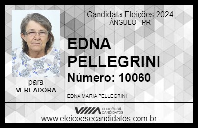 Candidato EDNA PELLEGRINI 2024 - ÂNGULO - Eleições