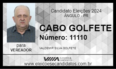 Candidato CABO GOLFETE 2024 - ÂNGULO - Eleições