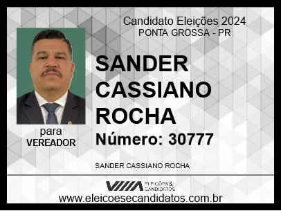 Candidato SANDER CASSIANO ROCHA 2024 - PONTA GROSSA - Eleições