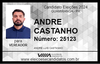 Candidato ANDRE CASTANHO 2024 - GUAMIRANGA - Eleições