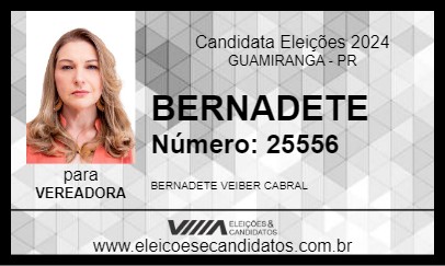 Candidato BERNADETE 2024 - GUAMIRANGA - Eleições