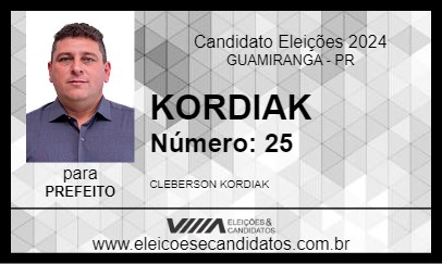 Candidato KORDIAK 2024 - GUAMIRANGA - Eleições