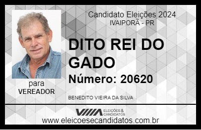 Candidato DITO REI DO GADO 2024 - IVAIPORÃ - Eleições