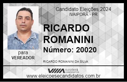 Candidato RICARDO ROMANINI 2024 - IVAIPORÃ - Eleições