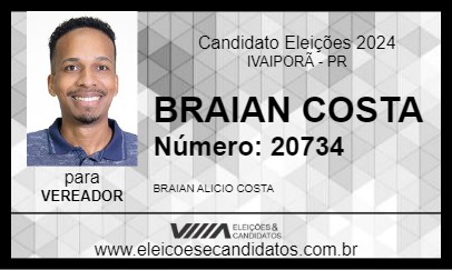 Candidato BRAIAN COSTA 2024 - IVAIPORÃ - Eleições