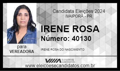 Candidato IRENE ROSA 2024 - IVAIPORÃ - Eleições