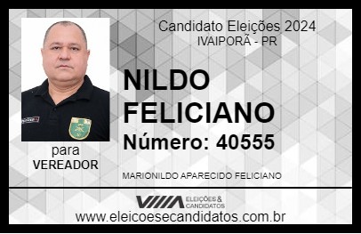 Candidato NILDO FELICIANO 2024 - IVAIPORÃ - Eleições