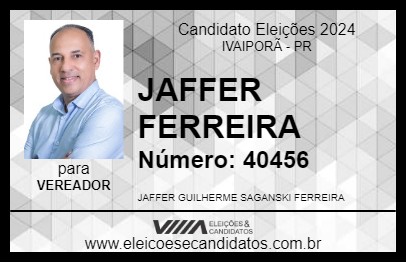 Candidato JAFFER FERREIRA 2024 - IVAIPORÃ - Eleições