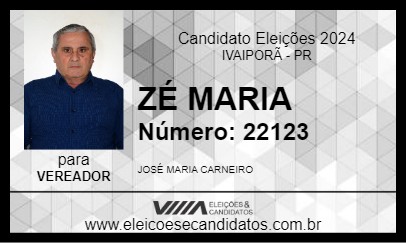 Candidato ZÉ MARIA 2024 - IVAIPORÃ - Eleições