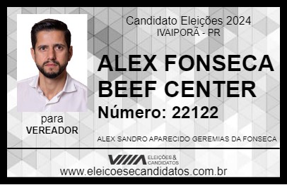 Candidato ALEX FONSECA BEEF CENTER 2024 - IVAIPORÃ - Eleições