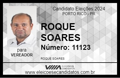 Candidato ROQUE SOARES 2024 - PORTO RICO - Eleições