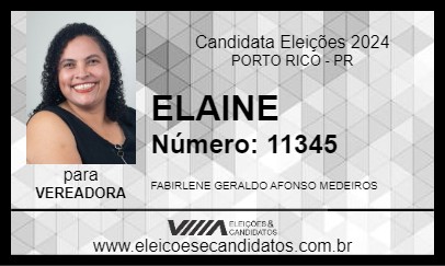 Candidato ELAINE 2024 - PORTO RICO - Eleições