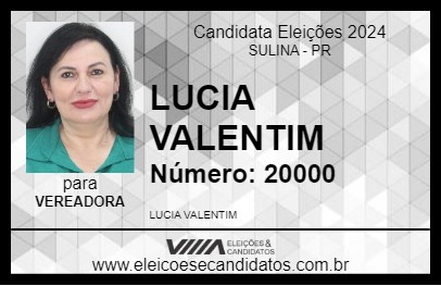 Candidato LUCIA VALENTIM 2024 - SULINA - Eleições