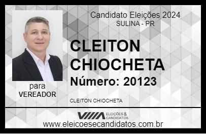 Candidato CLEITON CHIOCHETA 2024 - SULINA - Eleições