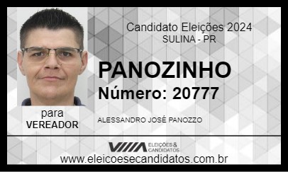 Candidato PANOZINHO 2024 - SULINA - Eleições