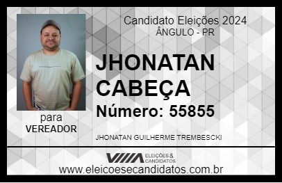 Candidato JHONATAN CABEÇA 2024 - ÂNGULO - Eleições