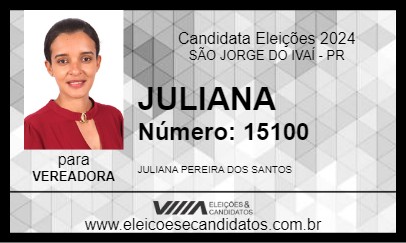 Candidato JULIANA 2024 - SÃO JORGE DO IVAÍ - Eleições