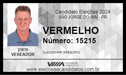 Candidato VERMELHO 2024 - SÃO JORGE DO IVAÍ - Eleições