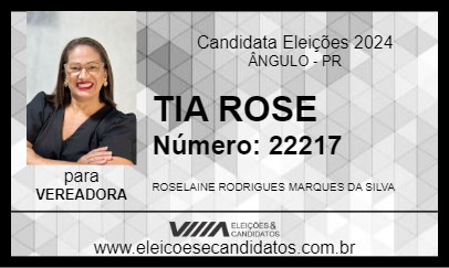 Candidato TIA ROSE 2024 - ÂNGULO - Eleições