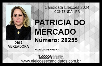 Candidato PATRICIA DO MERCADO 2024 - CONTENDA - Eleições