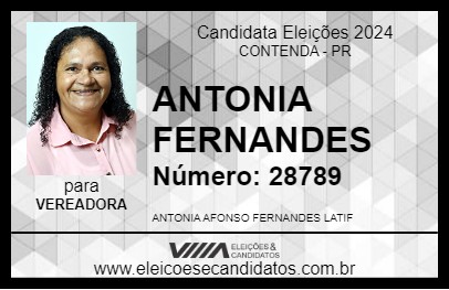 Candidato ANTONIA FERNANDES 2024 - CONTENDA - Eleições