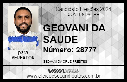 Candidato GEOVANI DA SAUDE 2024 - CONTENDA - Eleições