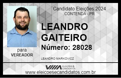 Candidato LEANDRO GAITEIRO 2024 - CONTENDA - Eleições