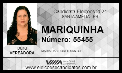 Candidato MARIQUINHA 2024 - SANTA AMÉLIA - Eleições