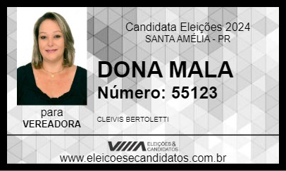 Candidato DONA MALA 2024 - SANTA AMÉLIA - Eleições