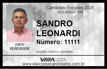 Candidato SANDRO LEONARDI 2024 - ROLÂNDIA - Eleições