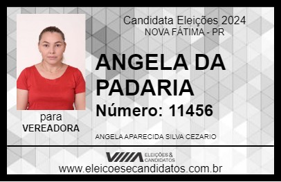 Candidato ANGELA DA PADARIA 2024 - NOVA FÁTIMA - Eleições