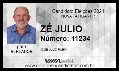 Candidato ZÉ JULIO 2024 - NOVA FÁTIMA - Eleições