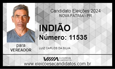 Candidato INDIÃO 2024 - NOVA FÁTIMA - Eleições