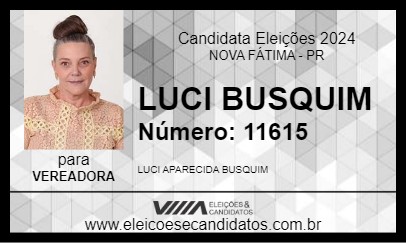 Candidato LUCI BUSQUIM 2024 - NOVA FÁTIMA - Eleições