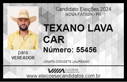 Candidato TEXANO LAVA CAR 2024 - NOVA FÁTIMA - Eleições