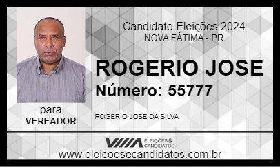 Candidato ROGERIO JOSE 2024 - NOVA FÁTIMA - Eleições