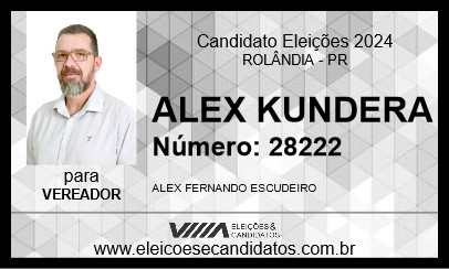 Candidato ALEX KUNDERA 2024 - ROLÂNDIA - Eleições