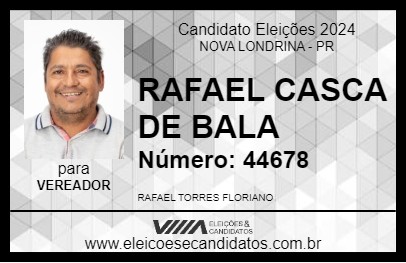 Candidato RAFAEL CASCA DE BALA 2024 - NOVA LONDRINA - Eleições