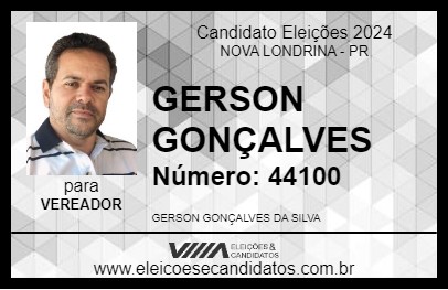 Candidato GERSON GONÇALVES 2024 - NOVA LONDRINA - Eleições