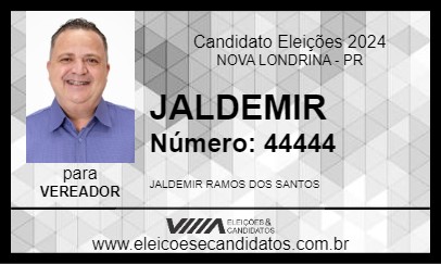 Candidato JALDEMIR 2024 - NOVA LONDRINA - Eleições