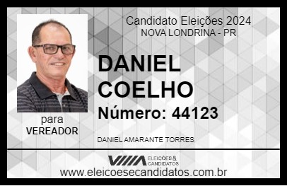 Candidato DANIEL COELHO 2024 - NOVA LONDRINA - Eleições