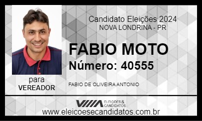 Candidato FABIO MOTO 2024 - NOVA LONDRINA - Eleições