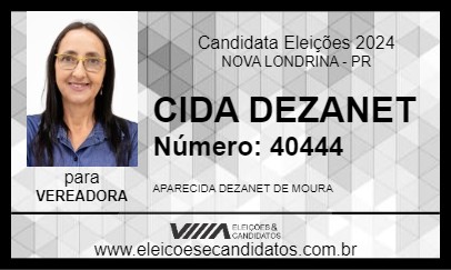 Candidato CIDA DEZANET 2024 - NOVA LONDRINA - Eleições